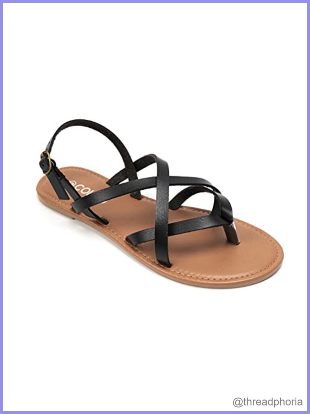 Strappy Flat Sandals with Faux Leather Open Toe Slingback Gladiator